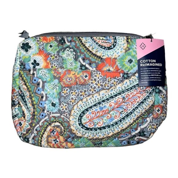 Vera Bradley Citrus Paisley Carson Shoulder Bag Floral Blue Crossbody NWT - Picture 3 of 7